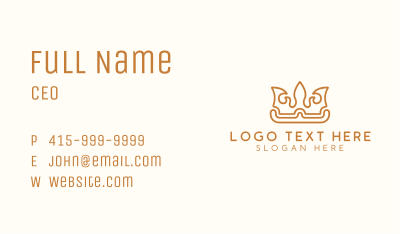 Golden King Crown Business Card Image Preview