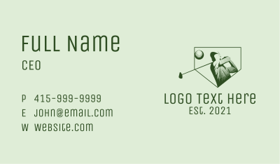 Minimalist Golf Player Business Card Image Preview