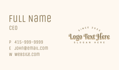 Vintage Bakeshop Wordmark Business Card Image Preview