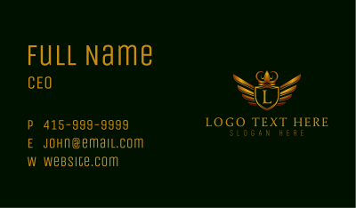 Wings Shield Monarchy Business Card