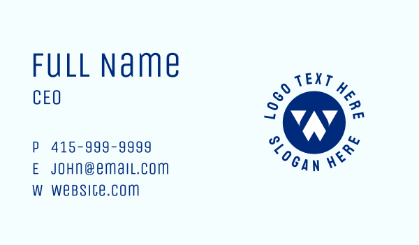 Generic Blue Letter W Business Card Design Image Preview