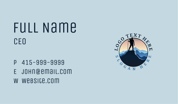Mountaineer Mountain Trekking Business Card Design Image Preview