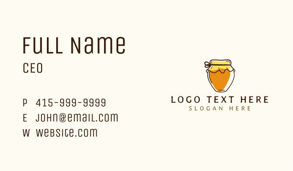 Honey Jar Condiment Business Card Design Image Preview