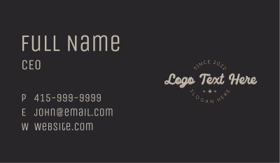 Leather Classic Wordmark Business Card Image Preview
