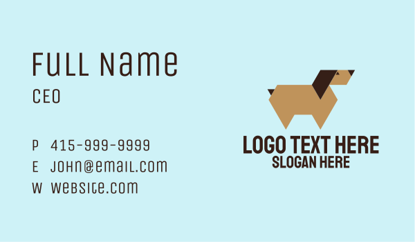 Brown Geometric Dog Business Card Design Image Preview