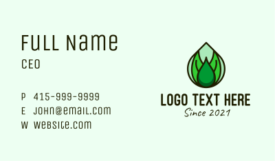 Natural Leaf Droplet Business Card Image Preview