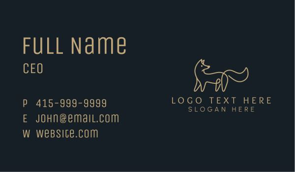 Gold Fox Animal Business Card Design Image Preview