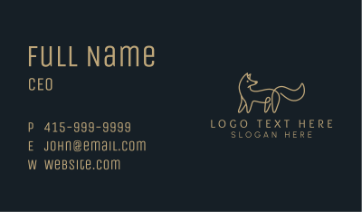 Gold Fox Animal Business Card Image Preview