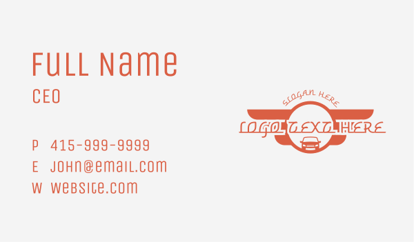 Orange Car Wings Business Card Design Image Preview