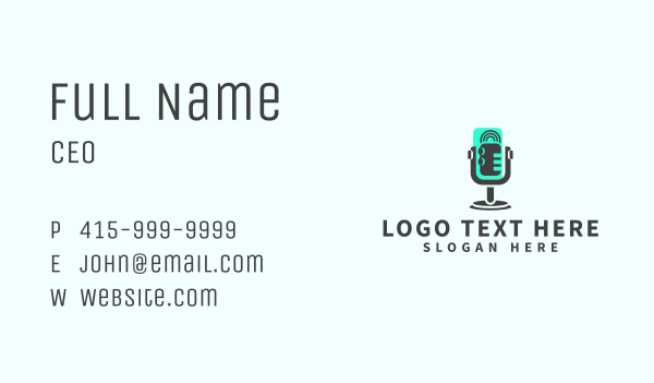 Podcast Media Mic Business Card Design Image Preview