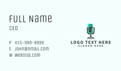 Podcast Media Mic Business Card Image Preview