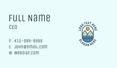 Ocean Mountain Camping Outdoor  Business Card Image Preview