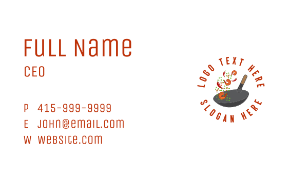 Spicy  Wok Cooking Business Card Design Image Preview