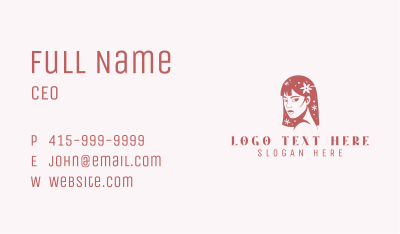 Floral Woman Hair  Business Card