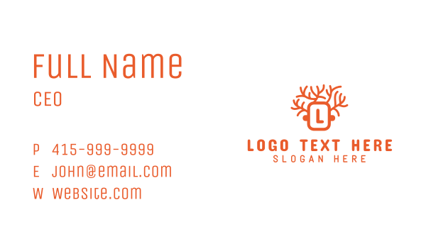 Orange Tree Letter Business Card Design Image Preview
