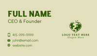 Green Heart Earth Leaf Business Card Image Preview