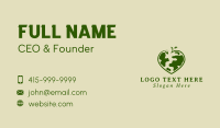 Green Heart Earth Leaf Business Card Preview