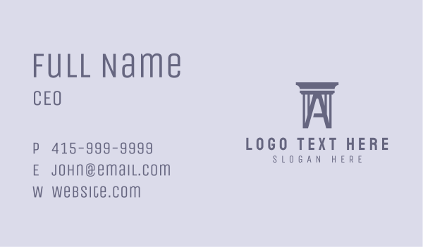 Gray Column Letter A Business Card Design Image Preview