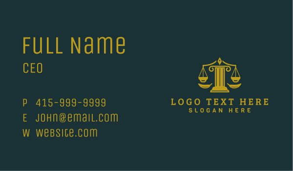 Greek Column Justice Scales Business Card Design Image Preview