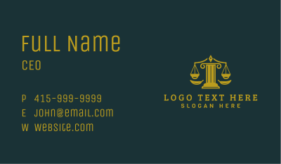 Greek Column Justice Scales Business Card Image Preview