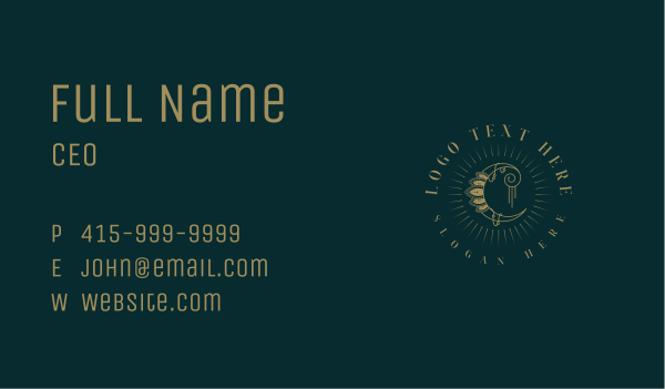 Psychic Cosmic Moon Business Card Design Image Preview