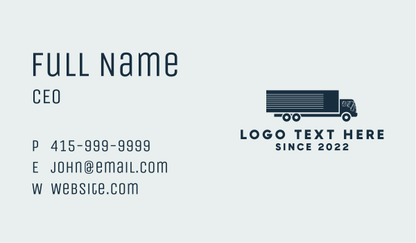 Delivery Truck Logistics Business Card Design Image Preview
