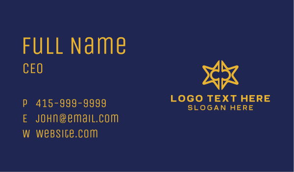Yellow Bright Stars Business Card Design Image Preview
