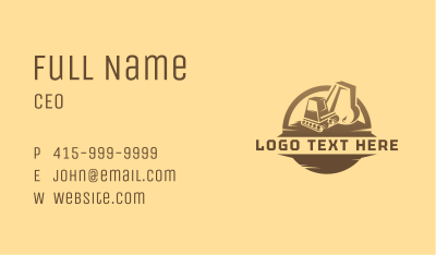 Excavator Digging Machine  Business Card Image Preview