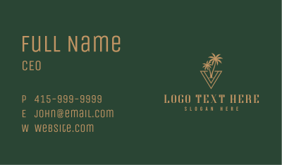 Palm Tree Resort Business Card Image Preview