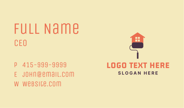 Paint Roller House Business Card Design Image Preview