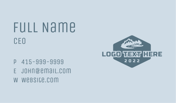 Hexagon Mountain Landscape Business Card Design Image Preview
