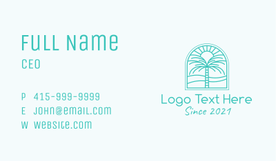 Summer Palm Tree Business Card Image Preview