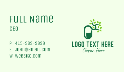 Green Organic Medicine Pill Business Card Image Preview