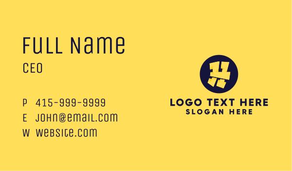 Yellow Letter H Business Card Design Image Preview