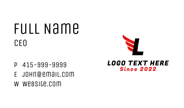  Logistic Wings Letter Business Card Design Image Preview