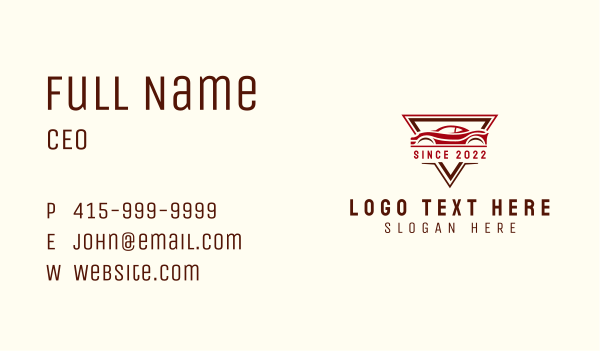 Sports Car Emblem Business Card Design Image Preview