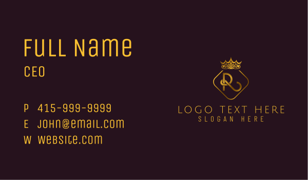 Royal Crown R Business Card Design Image Preview