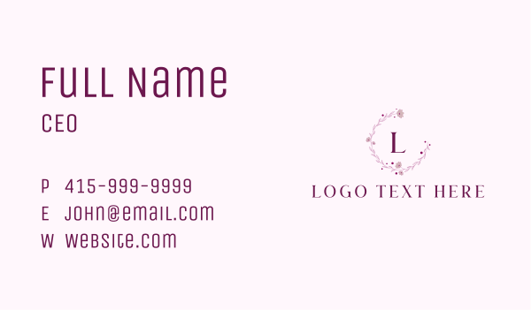 Dainty Floral Garland Lettermark Business Card Design Image Preview