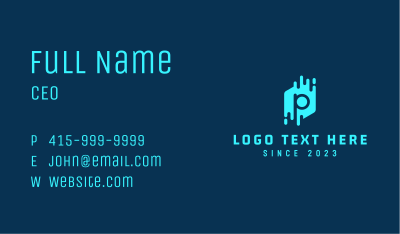 Cyber Application Letter P Business Card Image Preview