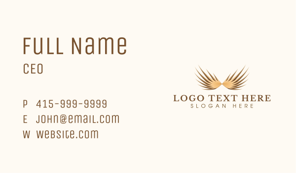 Elegant Golden Wings Business Card Design Image Preview