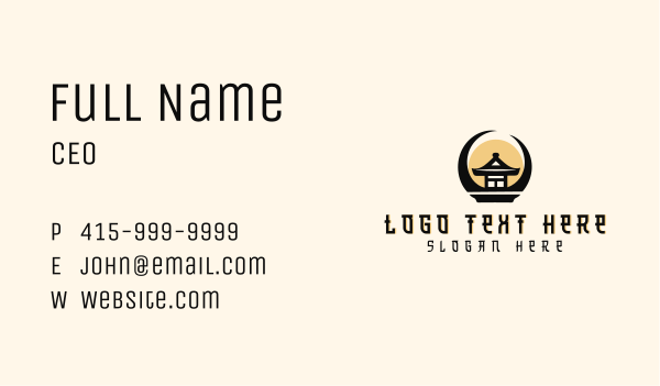 Asian Pagoda Temple Business Card Design Image Preview
