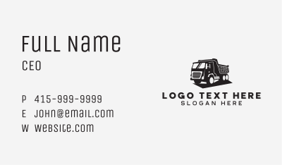 Dump Truck Transport Vehicle Business Card Image Preview