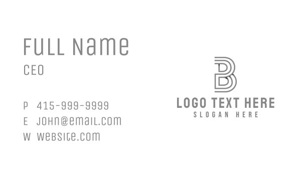 Business Striped Letter B Business Card Design Image Preview