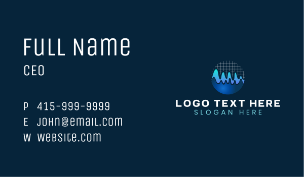 Wave Graph Audio Business Card Design Image Preview