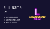 Nightlife Lights Letter  Business Card Image Preview
