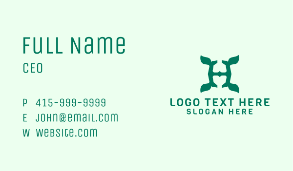 Leaf Letter H  Business Card Design Image Preview