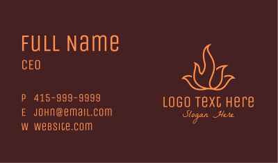 Orange Flame Monoline Business Card Image Preview