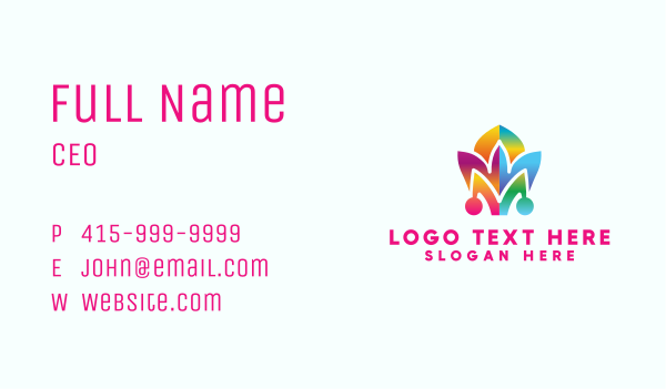 Colorful Jester Hat Business Card Design Image Preview