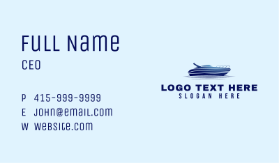 Blue Sailing Yacht Business Card