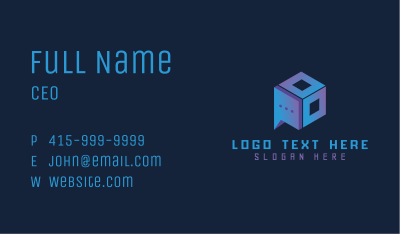Gradient 3D Chatbox Business Card Image Preview